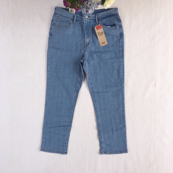 Levis High Rise Straight Cropped Jeans NEW - Picture 3 of 8
